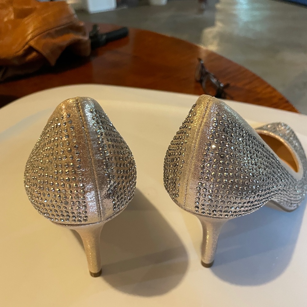 INC International Concepts Women's Glittering Silver Heels - Picture 4 of 4